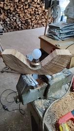 lampade artigianali in legno di ulivo