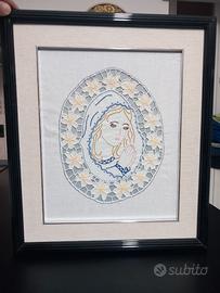 Quadro ricamo su lino