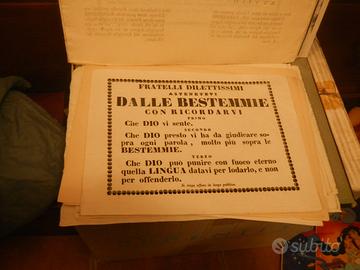 Raro Bando gesuita contro l'uso della bestemmia