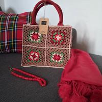 borsa ad uncinetto granny,borsa fatta a mano iuta