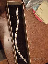 bracciale acciaio inox e brillanti