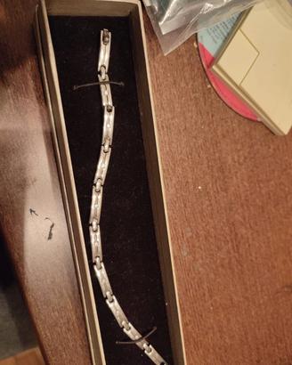 bracciale acciaio inox e brillanti