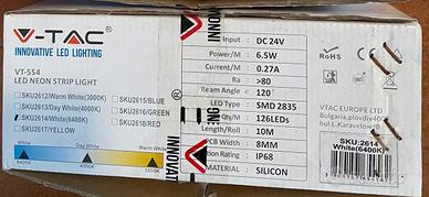 Led neon flex bobina VT-554 Bianco 24V IP68 6,5W