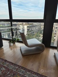 poltrona poliform in pelle beige girevole