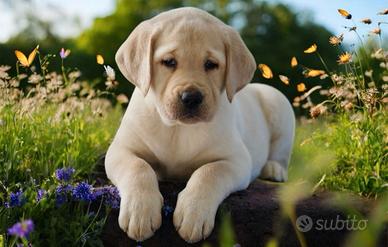 Cuccioli di Labrador retriever neri e gialli
