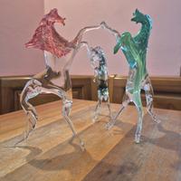 Sculture  Vetro  Murano  cavalli ( 3 figure)