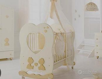 culla elegante color panna modello  cuore di mamma