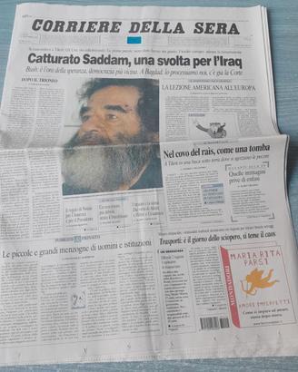 Giornale Cattura Saddam Hussein Guerra Iraq 2003