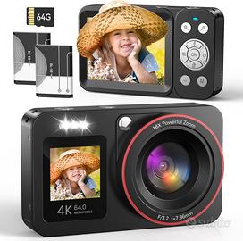 Macchina Fotografica Digitale 4K 64MP 2 schermi