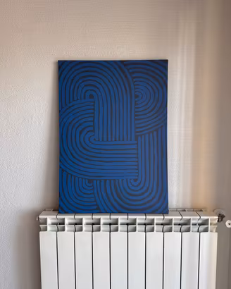 Quadro IKEA tela blu e nera MAORI