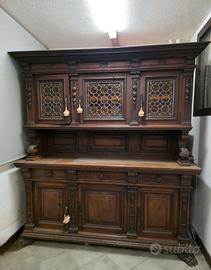 Set completo fine ’800 – Credenza con vetrina, 