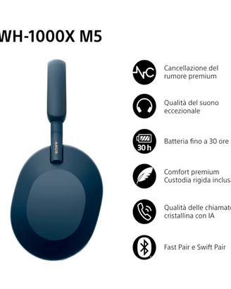 cuffie Sony WH-1000XM5 con custodia inclusa