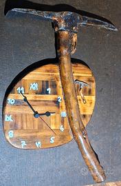 Orologio da parete, artigianale in legno 