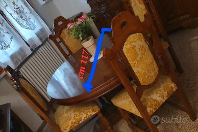 tavolo tondo allungabile e 6 sedie