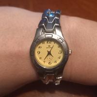 Orologio polso piccolo argento giallo unisex