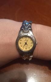 Orologio polso piccolo argento giallo unisex