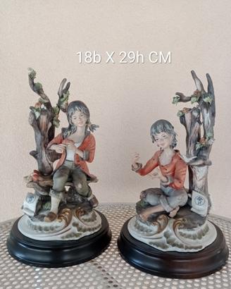 Coppia sculture Sartori Porcellana stile Capodimon