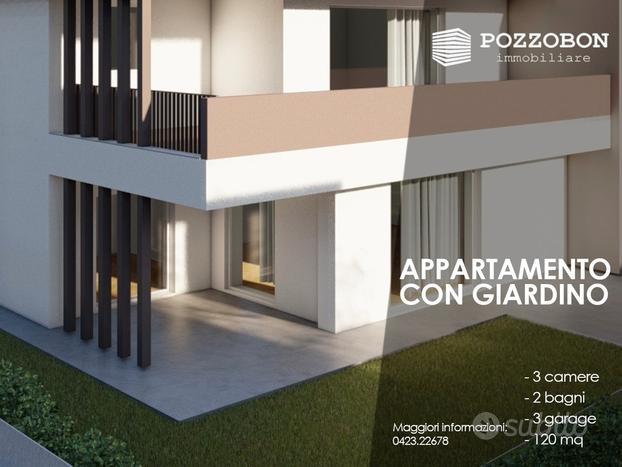 Montebelluna - Appartamento tre camere giardino