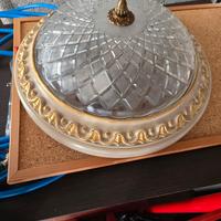 plafoniera legno e cristallo stile veneziano