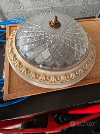 plafoniera legno e cristallo stile veneziano