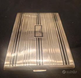 Portasigarette Art Déco in Argento 925 Sterling 