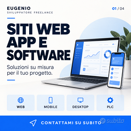 Programmatore siti web, app e software su misura