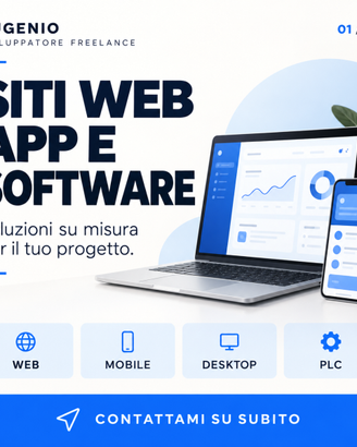 Programmatore siti web, app e software su misura