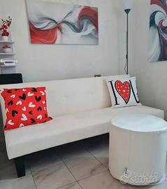 DIVANO IN ECOPELLE BIANCO 