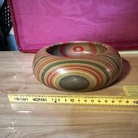 Svuota tasche d”autore in legno multicolore