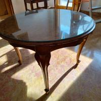 Tavolo basso circolare vintage anni 50 vero legno