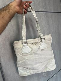 Borsa prada vintage tote bianca