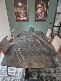 Tavolo Riflessi Shangai ceramica a botte