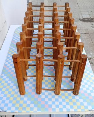 Portabottiglie anni 60  legno per vino champagne