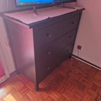 Cassettiera e 2 comodini IKEA Hermnes nero/marrone