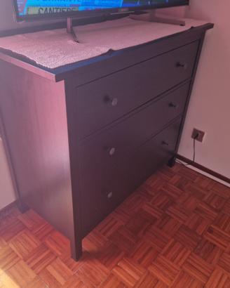 Cassettiera e 2 comodini IKEA Hermnes nero/marrone