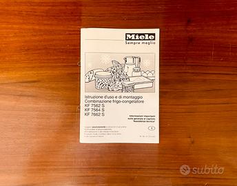 Libretto istruzioni frigo Miele KF 7562S
