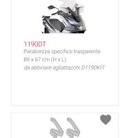 parabrezza gv1190dt + d1190kit per pcx 125 2021