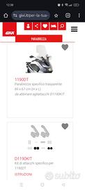 parabrezza gv1190dt + d1190kit per pcx 125 2021