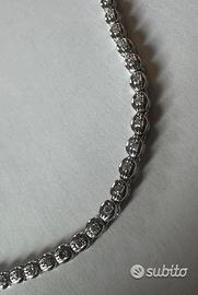 COLLANA IN ORO BIANCO 18kt. CON DIAMANTI NATURALI