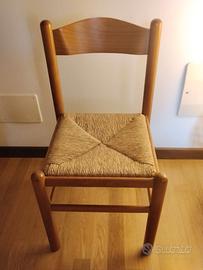 Sedie in legno con seduta intrecciata