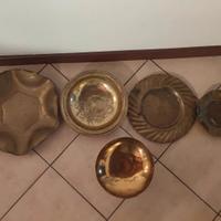 piatti in rame e ottone vintage 