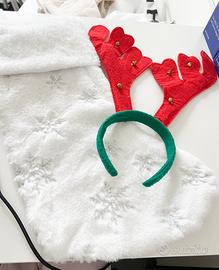 Calza della befana e cerchietto natalizio