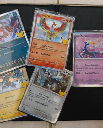 Lotto 5 carte rare Pokemon 30th mancolista