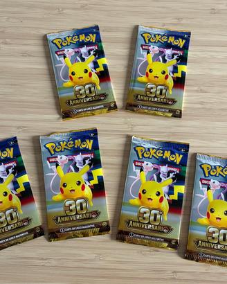 6 bustine pokemon del 30th anniversario