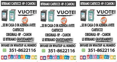 RITIRIAMO CARTUCCE HP E CANON VUOTE ESAUSTE