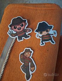 Set 3 adesivi Freddy Krueger/Nightmare stile Chibi