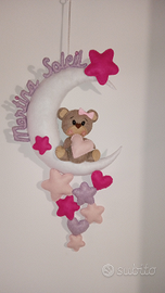 Fiocco nascita bimba bimbo luna orso