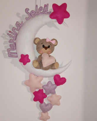 Fiocco nascita bimba bimbo luna orso