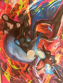 pokemon charizard x ex tappetino e moneta