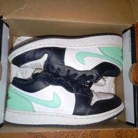 Air Jordan 1 low GS nera è verde acqua taglia 36